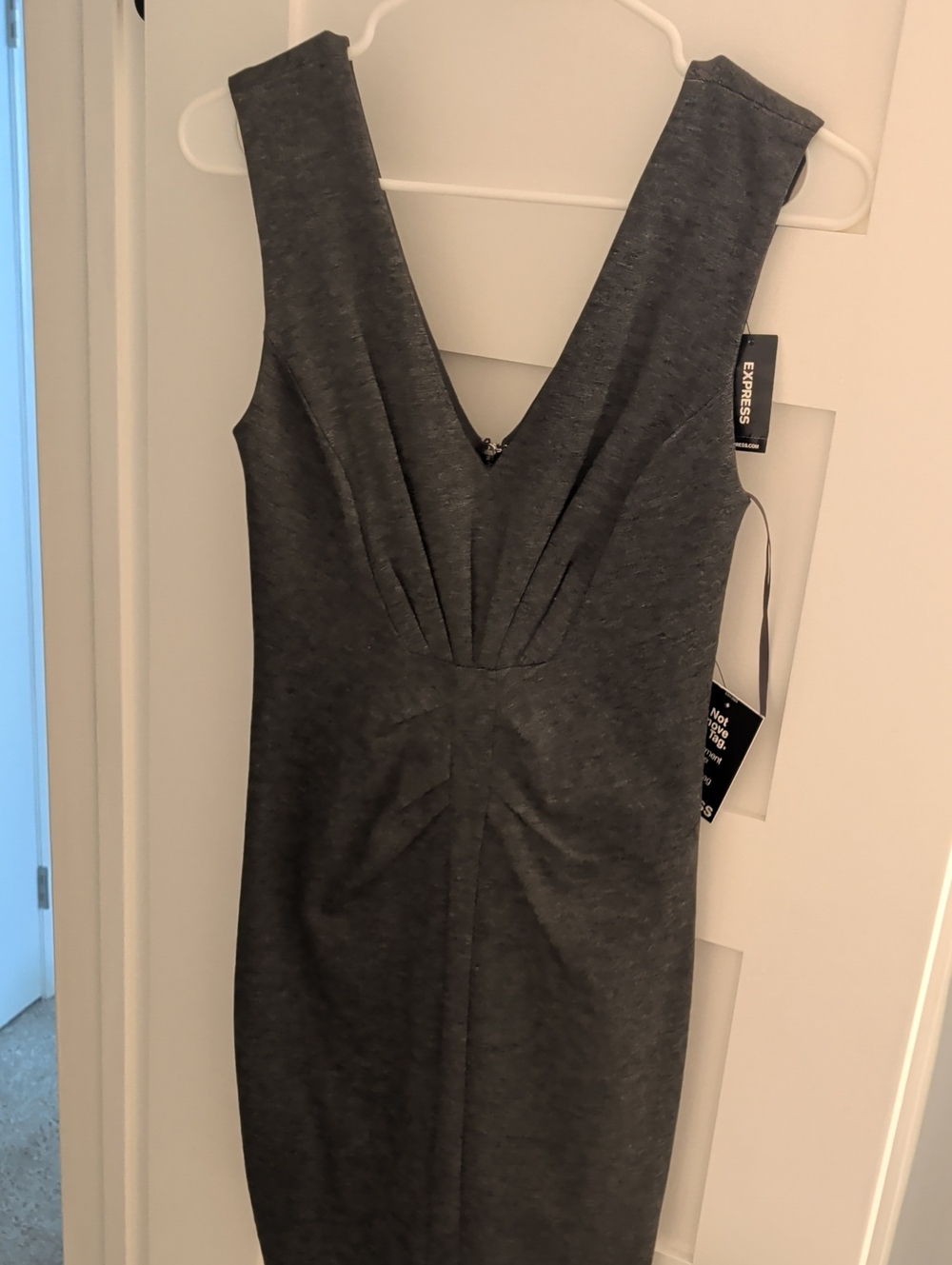Express Sleeveless V-Neck Sheath Dress in Charcoal